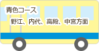 ぱんだバス・青色コース：野江、内代、高殿、中宮方面